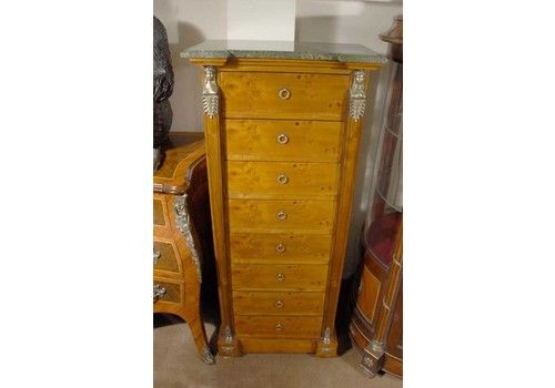 Walnut French Empire Pharo Chest Drawers Tall Boy