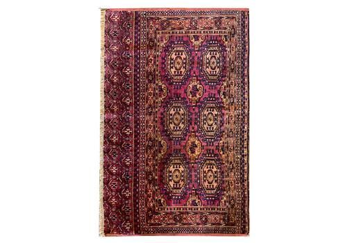 Antique Rugs Handmade Turkmen Carpet Oriental Pink Silk Area Rug