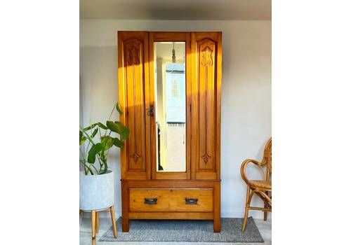 Edwardian Wardrobe With Mirror