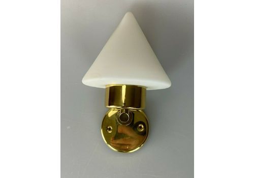 2x 60s 70s Lamp Light Wall Lamp Glass Brass Wall Light Space Age Design