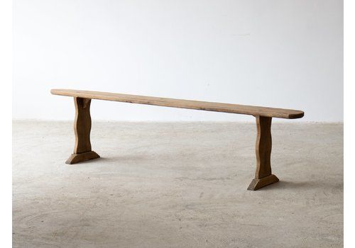 Rustic Oak Bench, Mid 20th Century