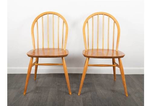2 X 1960's Original Ercol Windsor Chair Elm Mid Century Vintage Retro