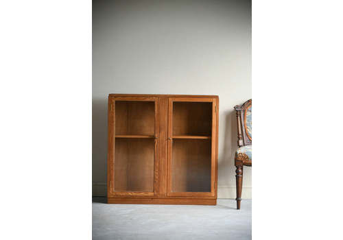 Vintage Glazed Oak Bookcase, Mid 20th Century