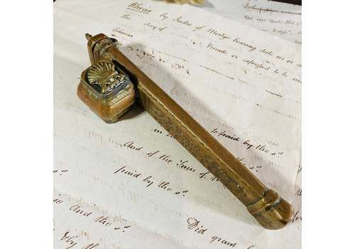 Antique Brass Persian Qalamdan, Inkwell & Pen Case