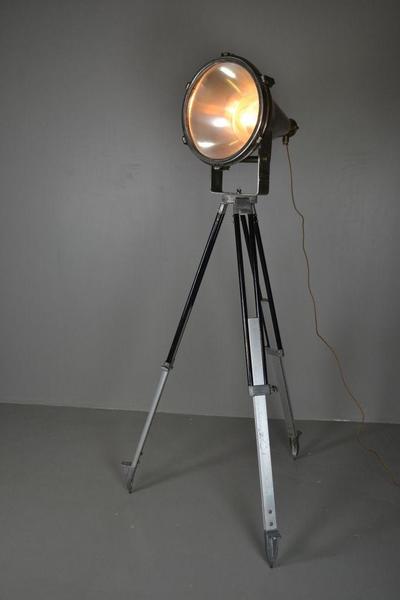 Aluminium Mercury Ships Flood Lamp On Tripod Stand