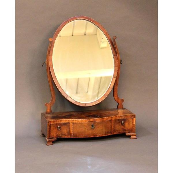 A Regency 3 Drawer Oval Dressing Mirror