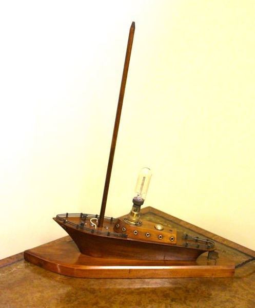 Unusual 20th C Wooden Table Lamp