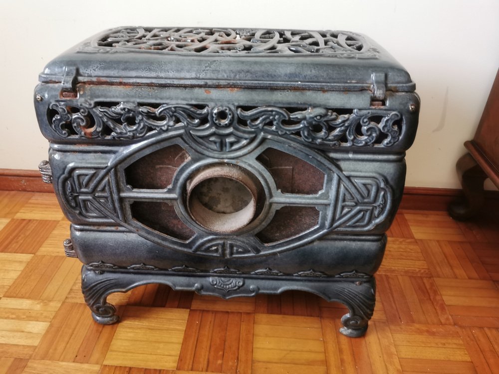 Antique French Enamel Wood Burning Stove | Vinterior