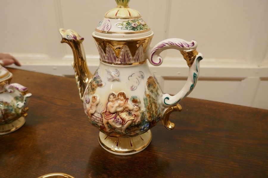 R，CAPODIMONTE ITALY ポット VINTAGE AMAZING GENUINE R. CAPODIMONTE