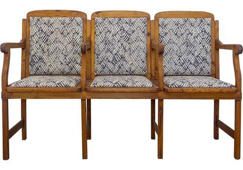 3 Seater Art Nouveau Bench, Spain 1910s