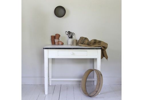 1940s Enamel Top Table, Vintage