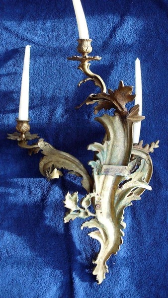 Pair Of Gilded Bronze Louis XV Three Light Sconces photo Lighting