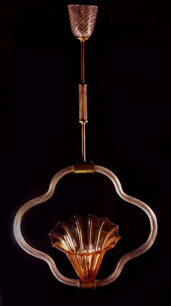 Elegant Chandelier Art Deco Attributed To Napoleone Martinuzzi For Venini, 1930s photo furniture
