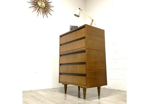 Midcentury Vintage Meredew Teak Tallboy Chest Of Drawers 1960's