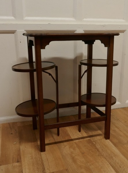 A 4 Tray Mahogany Table Cake Stand Or Dumb Waiter