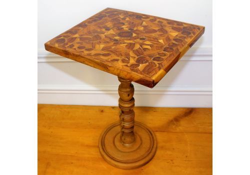 Antique Yew Wine Side Table Vintage Wooden Arts And Crafts Hall Desk Industrial Occasional Coffee