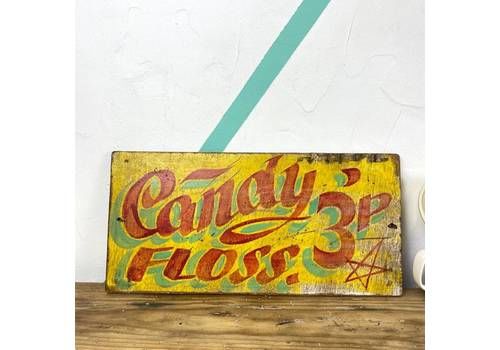 Vintage Fairground Sign Candy Floss Sweets Shop