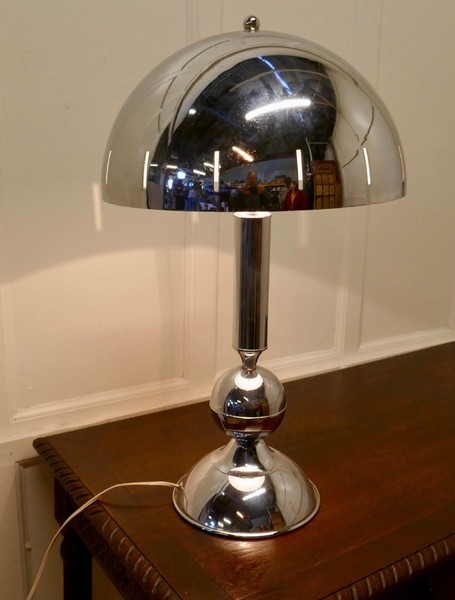 Large French Chrome Retro Style Table Lamp