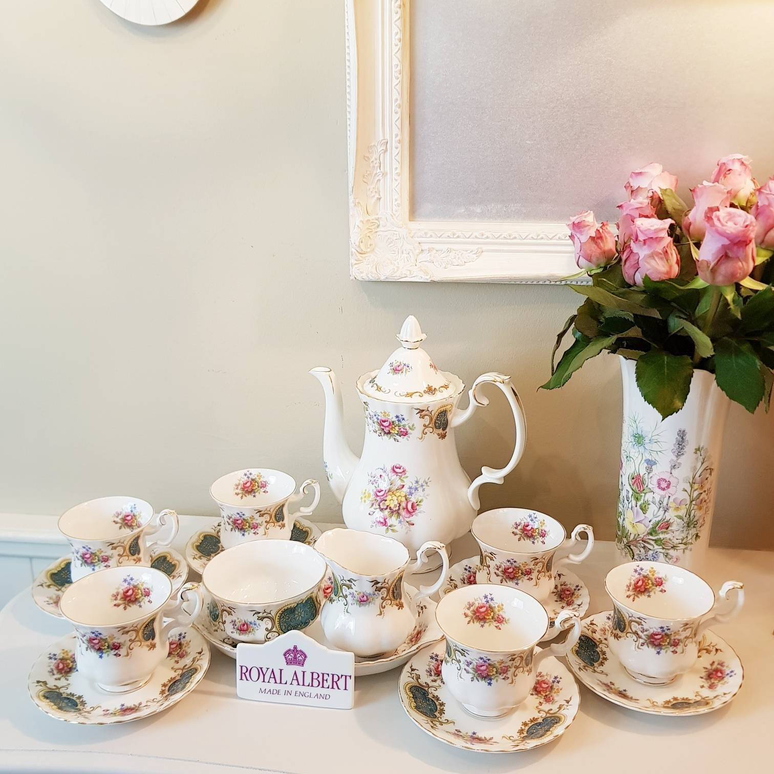 Royal Albert Set For Six, Made In England, Berkeley Pattern, Tea