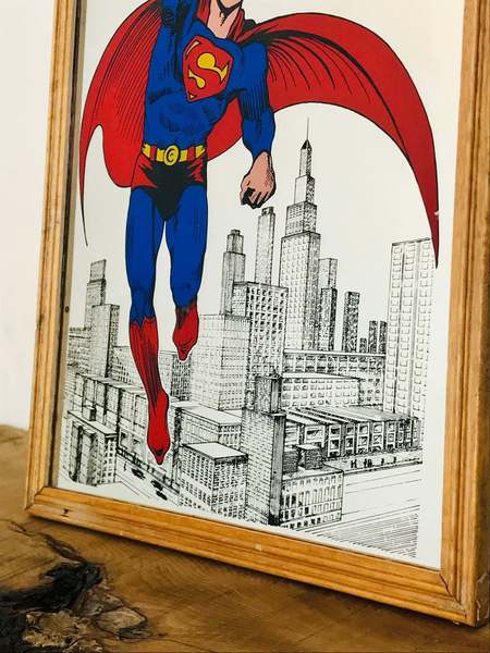 Vintage Superman Collectibles Mirror 1970's Dc Comic Retro American New York | Vinterior Vintage Superman Collectibles Mirror 1970's Dc Comic Retro American New York | Vinterior