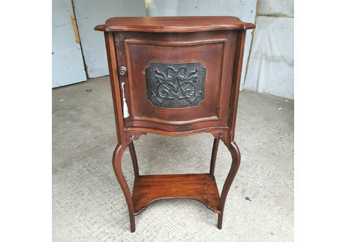 Antique Edwardian Serpentine Tall Hall Side End Cabinet Cupboard Cabriole Legs