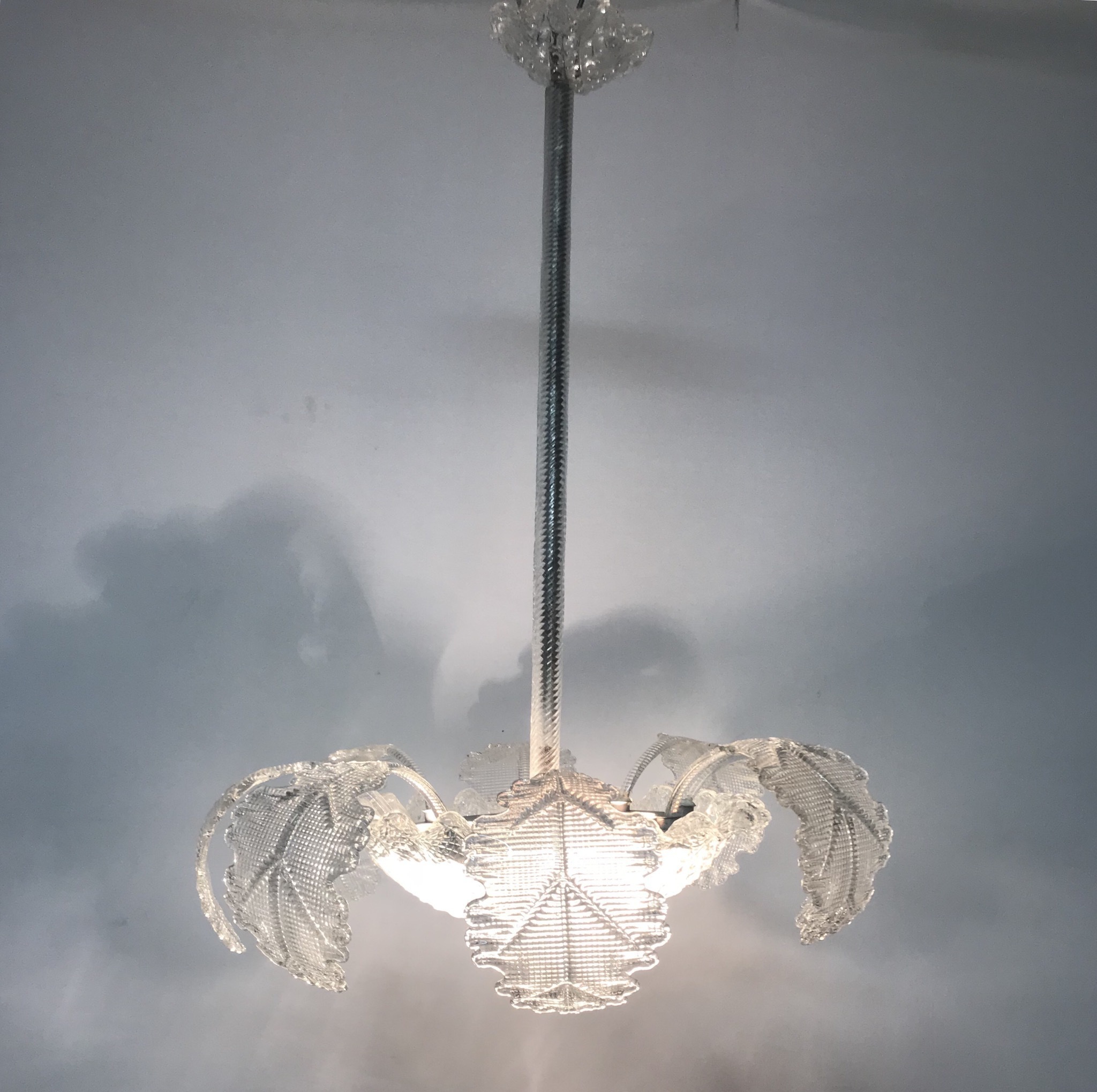 Vintage Antique Italian Murano Glass Chandelier By Barovier Toso