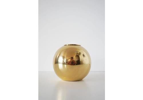 Vintage Brass Round Vase, 1980s