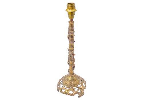 Asian Lamp In Brass And Gold Coloured, Faux Bamboo, France, Circa 1940