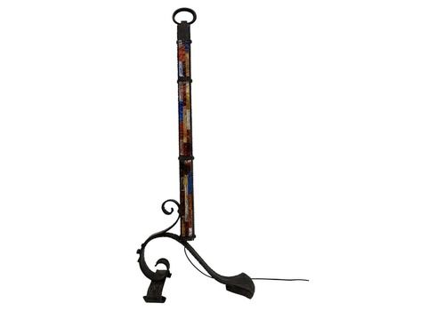 Poliarte Brutalist Italian Wrought Iron And Color Raw Glass Floor Lamp, 1960s