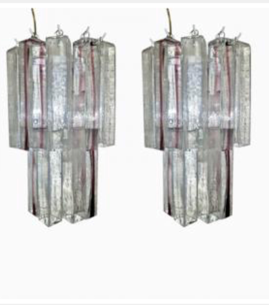 Midcentury Modernist Wall Lights In Murano Glass By Veart Set Of Midcentury Modernist Wall Lights In