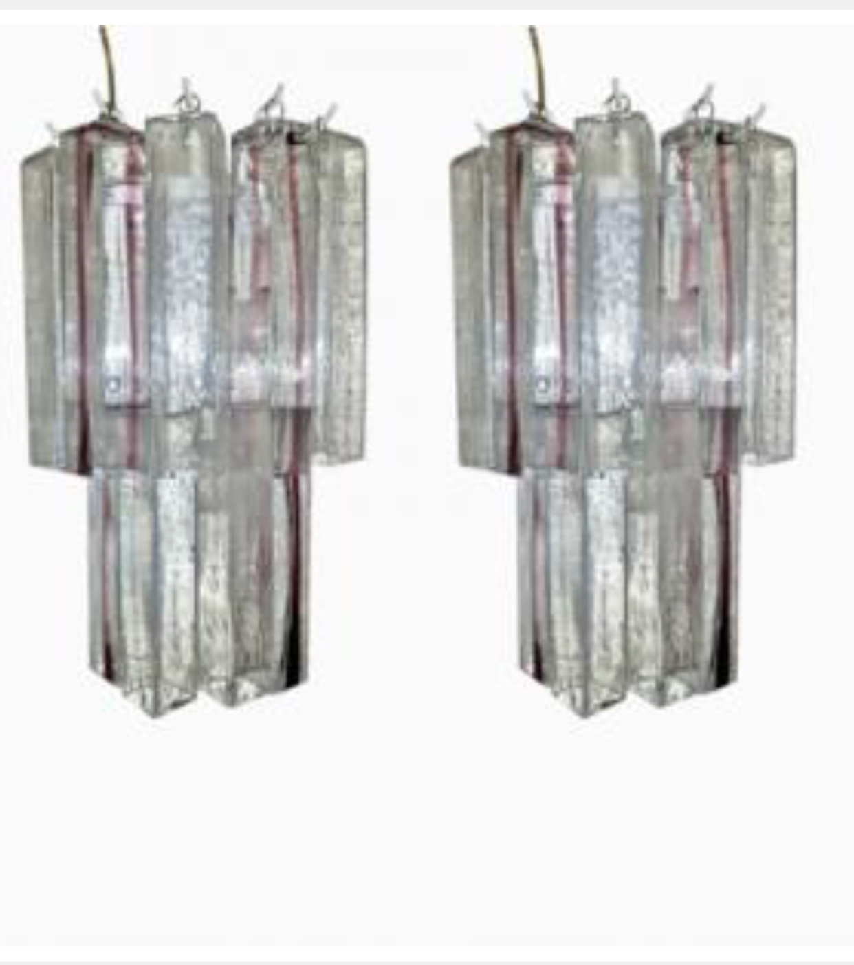 Midcentury Modernist Wall Lights In Modernist Pair of Murano Glass Tube