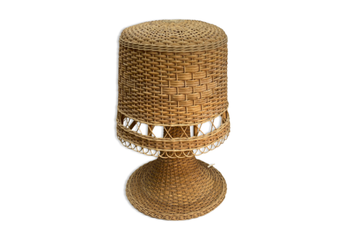 Rattan Wicker Mushroom Table Lamp1960s 1970s
