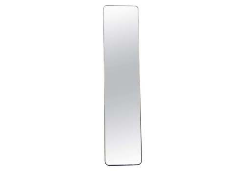 Mid Century Italian Rectangular Minimal Mirror In Gio Ponti Attributed Brass