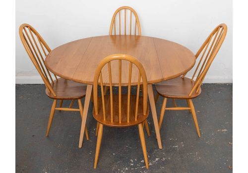 Ercol Blonde Dining Table And Four Quaker Chairs