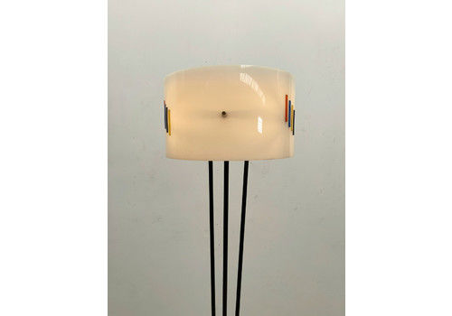 Mid Century Modern Floor Lamp In Plexiglass & Marble