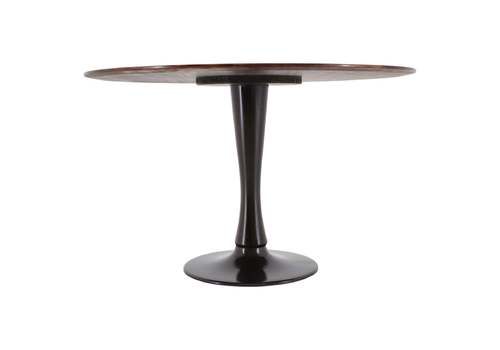 1970s Round Walnut Table, Czechoslovakia