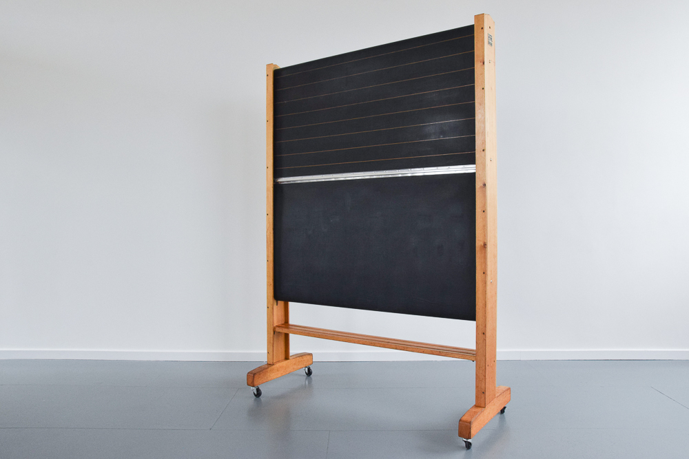Vintage Large School Rolling Blackboard Chalkboard On Castors Vinterior