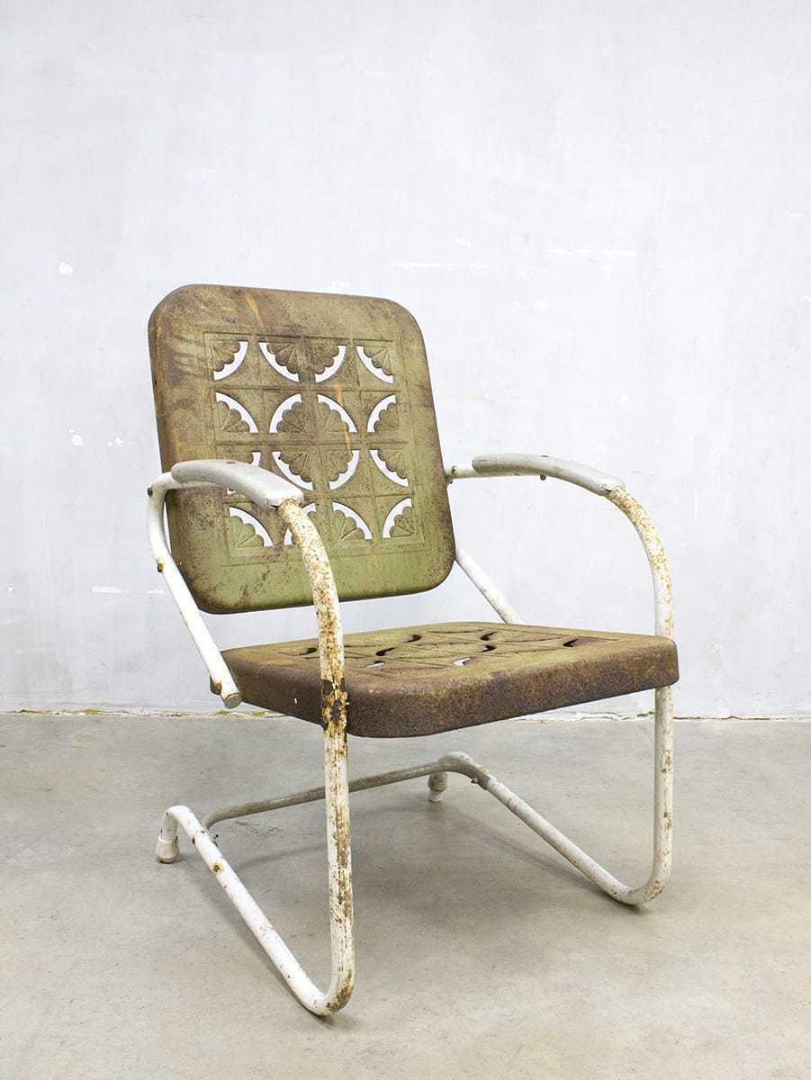 Vintage Metal Lawn Chair Patio Outdoor Rocking Chair American Vinterior