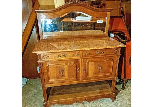 19th Century French Oak And Marble Topped Dressing Table/Washstand