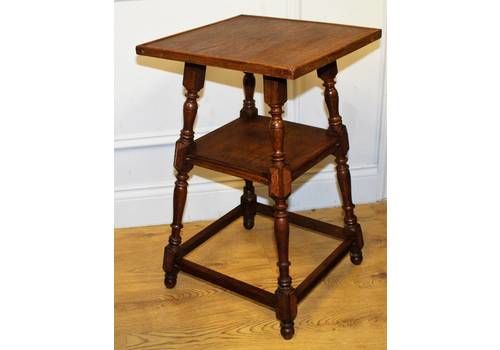 Victorian Gothic Antique Side Table Vintage Wooden Arts And Crafts Hall Desk Industrial Occasional Coffee