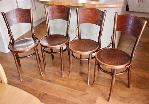 Set Of 4 Thonet Style Bentwood Chairs