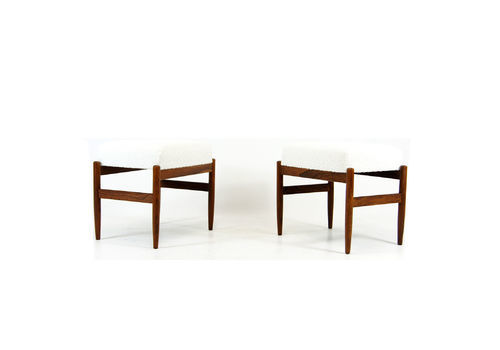 1 Of 2 Retro Vintage Danish Rosewood Foot Stool Ottoman 50s 60s 70s Mid Century