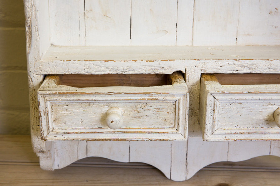 Vintage Pine Painted Wall Unit Old And Wormed Wonderful Country Style Shabby Chic Home Kitchen Shelf Bathroom Shelf Vinterior