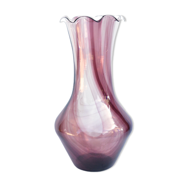 Glass Vase From The 1970s, Farbglashutte Lauscha Thüringen, Germany