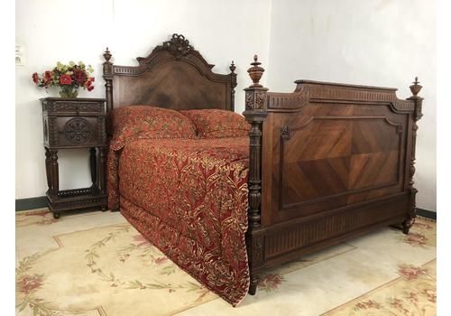 Stunning Antique French Carved Double Bed Frame
