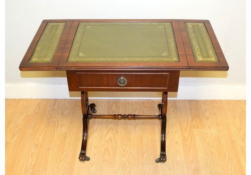 Bevan Funnell Mahogany Extending Side End Lamp Card Table Lion Paw Castors