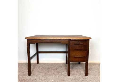 Vintage Abbess Solid Oak School Teachers Desk  Home Office 1950s