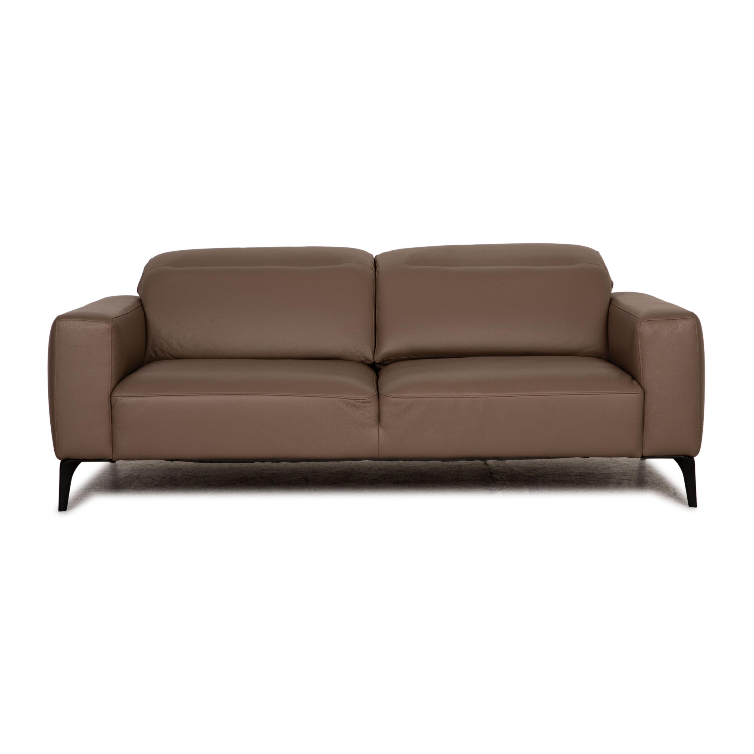 Boconcept Zürich Leather Two Seater Brown Taupe Sofa Vinterior