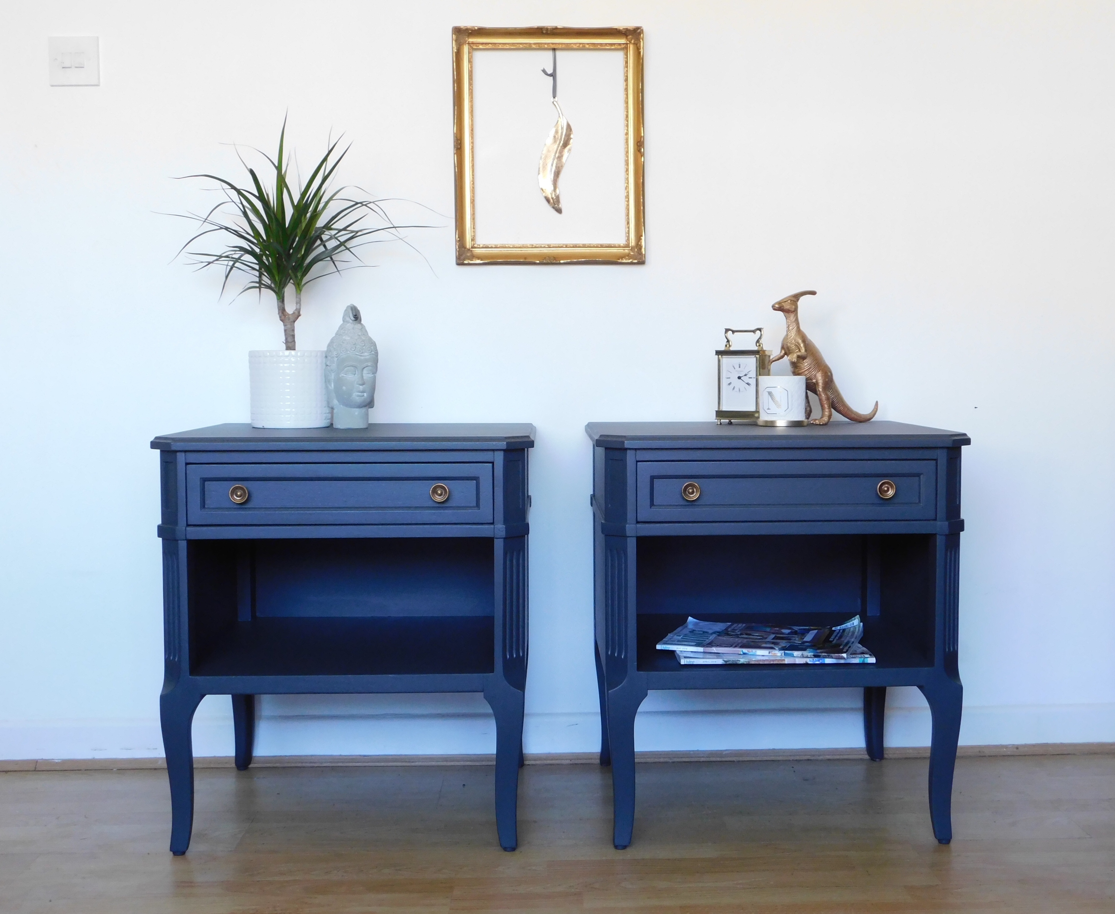 Dark Grey Large Bedside Tables By Johnson Furniture Company For