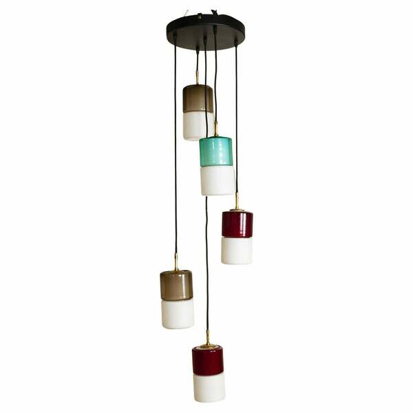 Pelill & Putzler Pendant 5 Colored Elements Form The 60’s.